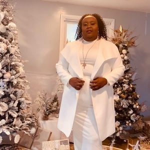 Super Chic Waterfall Wool-like Coat - Plus Size